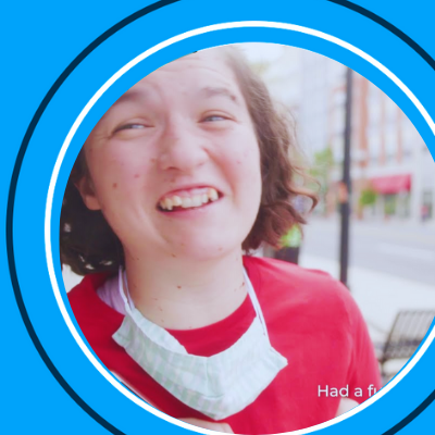 Emma LP Circle Girl with Autism Smiling